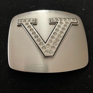 Metal V Logo Belt Buckle